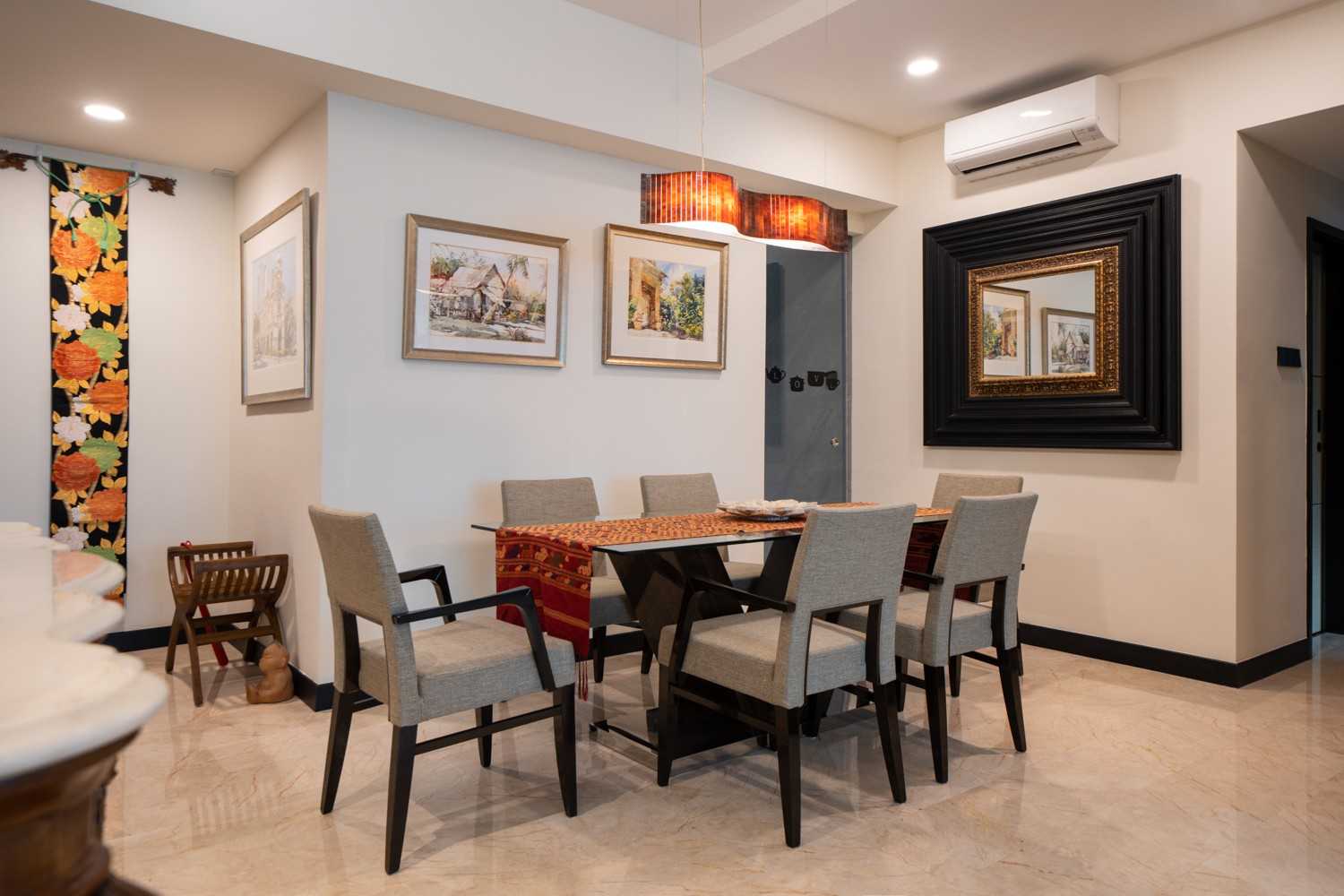 Modern Dining Room with Drop Light and Cove Lighting