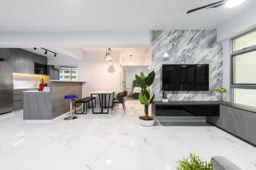 Minimalist Living Room at 405A North Shore Dr