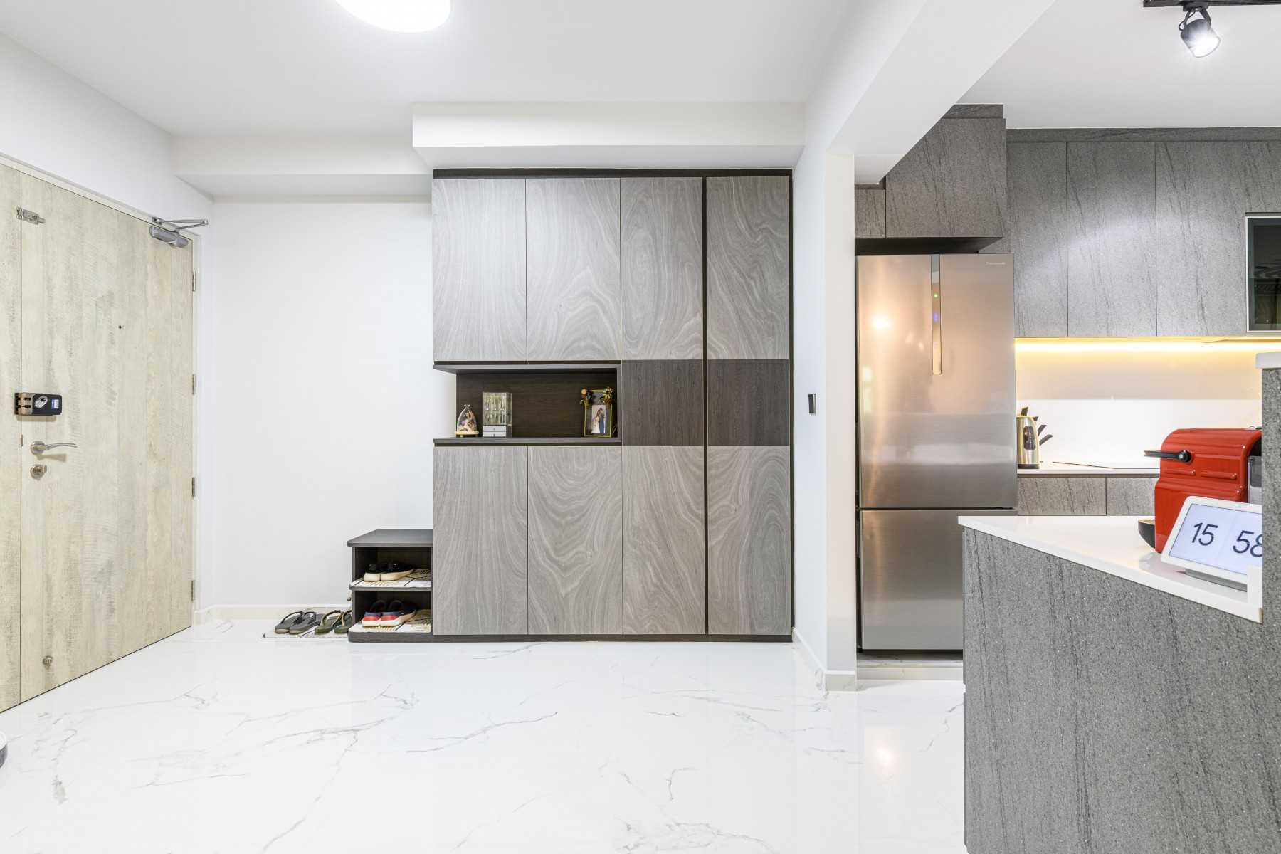 Minimalist Entryway with Wardrobe and Shoe Rack