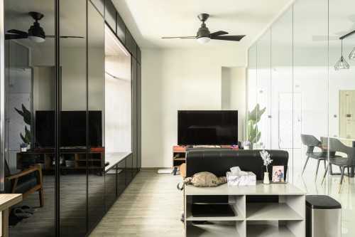 Minimalist Living Room at 405A North Shore Dr