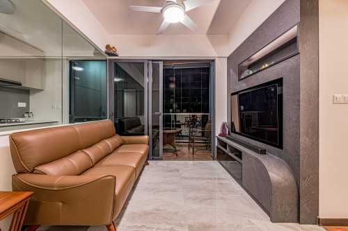 Contemporary Living Room at Lake Grande, 10 Jurong Lake Link