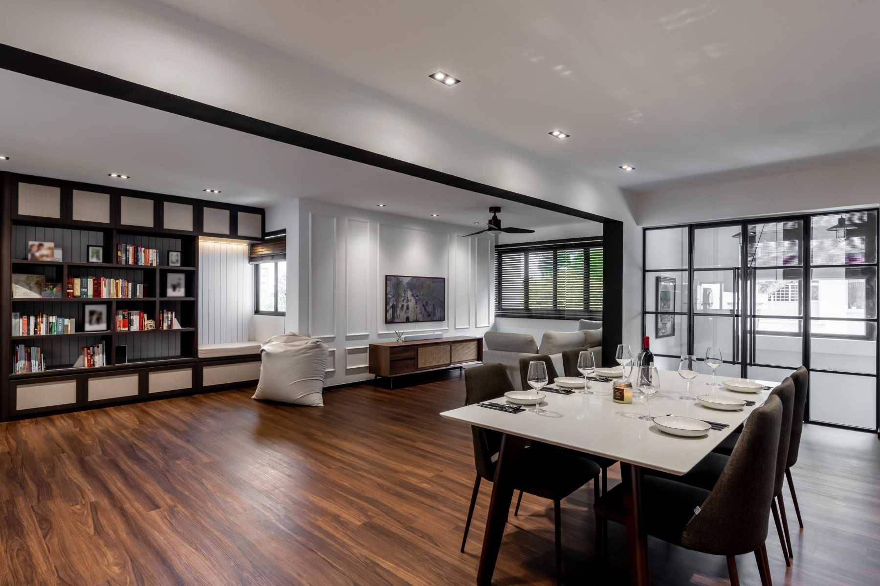 Country Living Room with Bookshelf and Settee