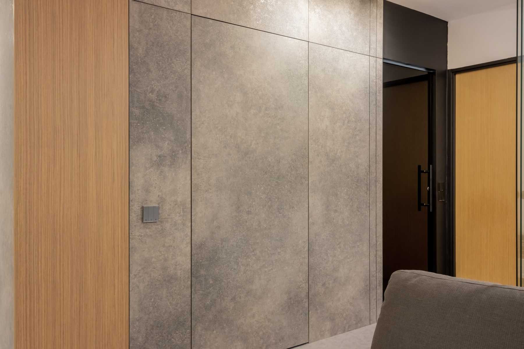 Transitional Foyer with Artwork and Console Table