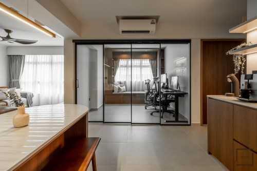 Contemporary Living Room at 4 Room BTO @ Ubi Road