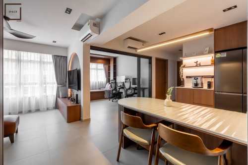 Contemporary Living Room at 4 Room BTO @ Ubi Road