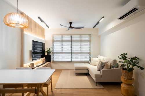Minimalist Living Room at 411 Northshore drive