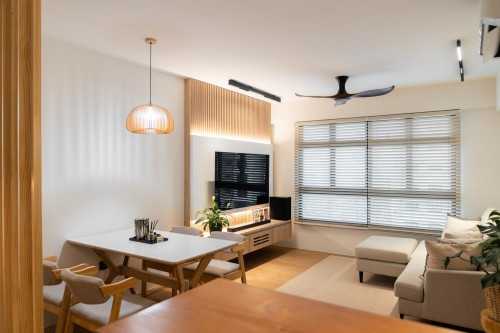 Minimalist Living Room at 411 Northshore drive