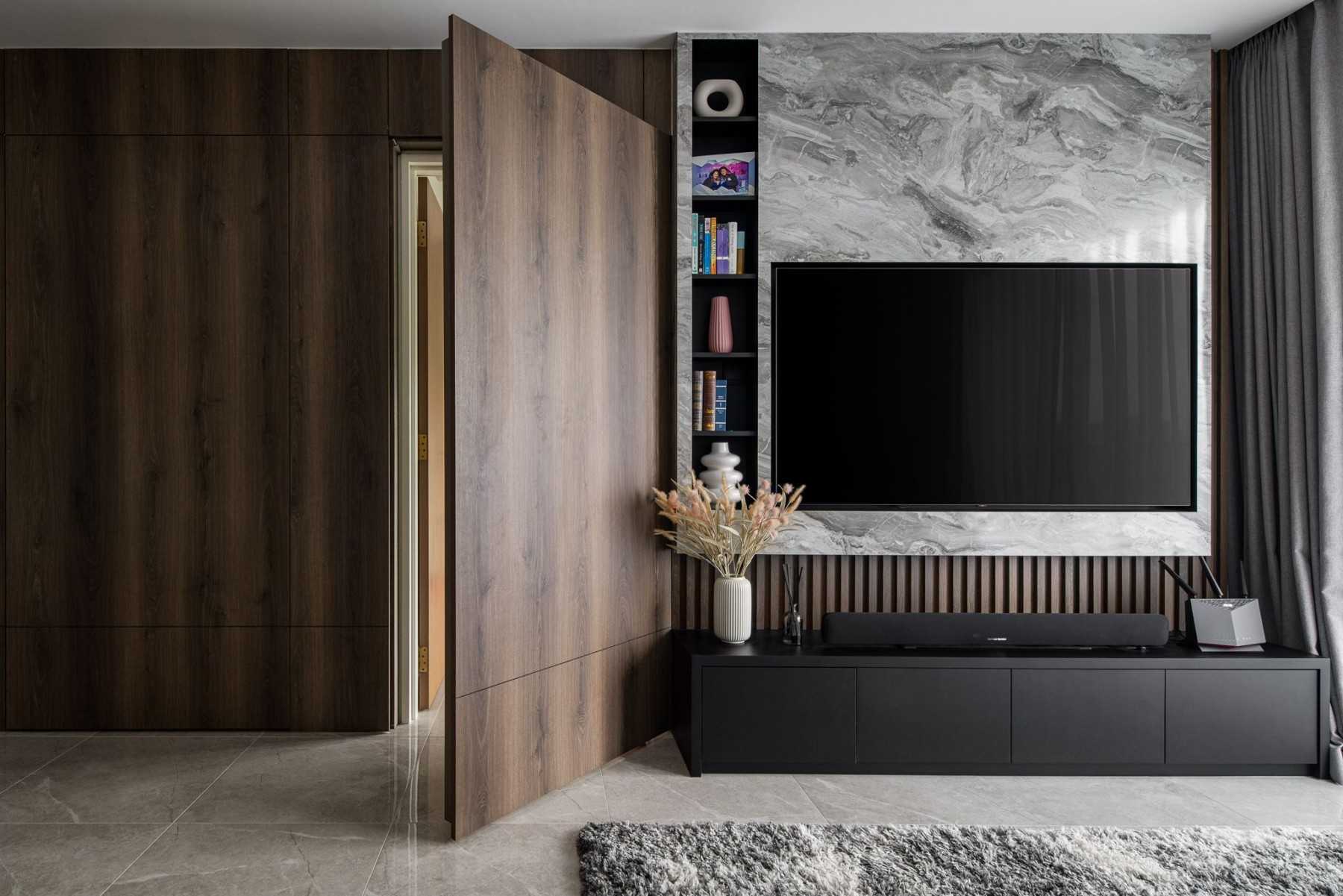 Contemporary Living Room with Settee and Homogeneous Tiles