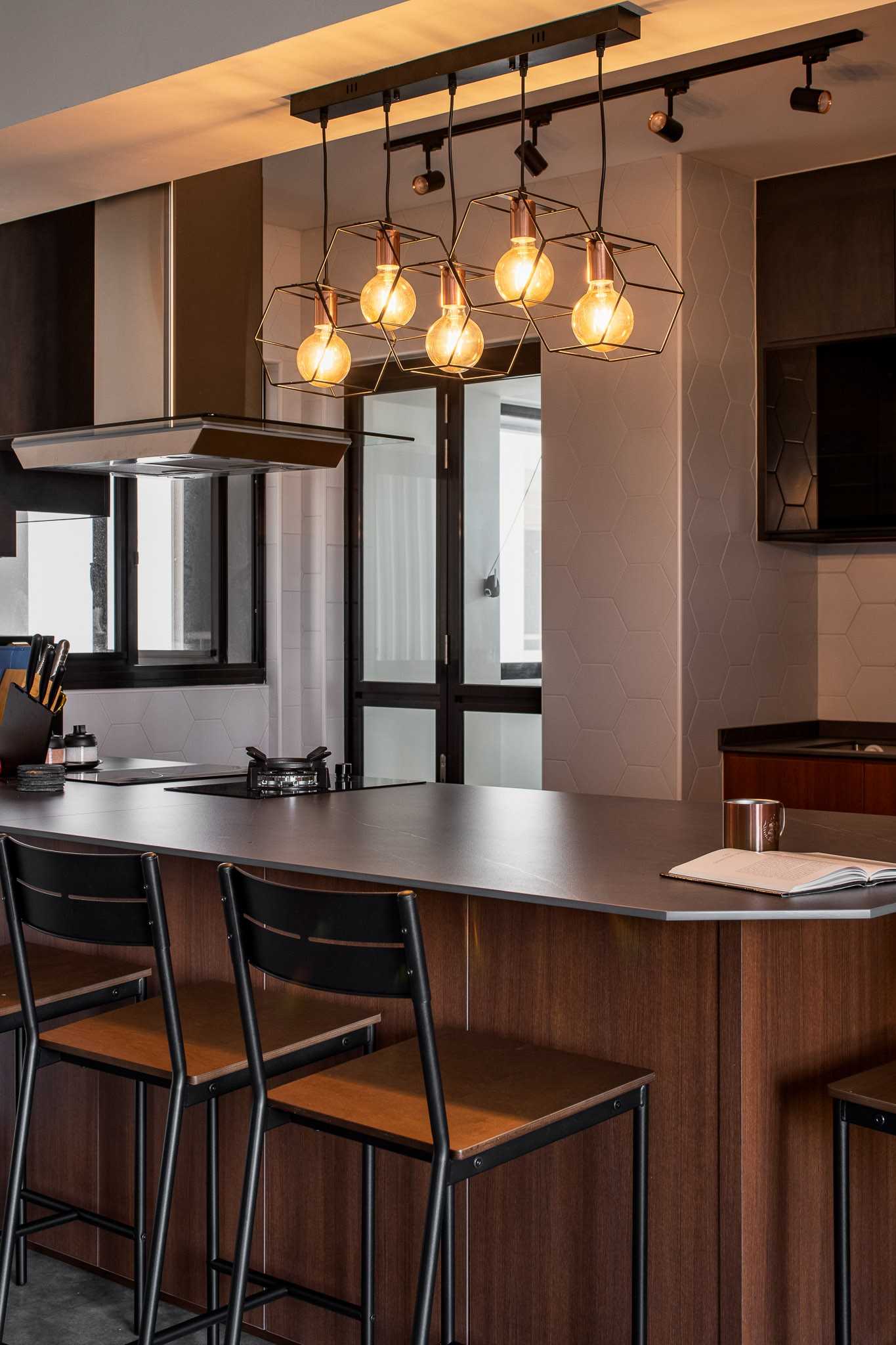 Modern Dining Room with Drop Light and Cove Lighting