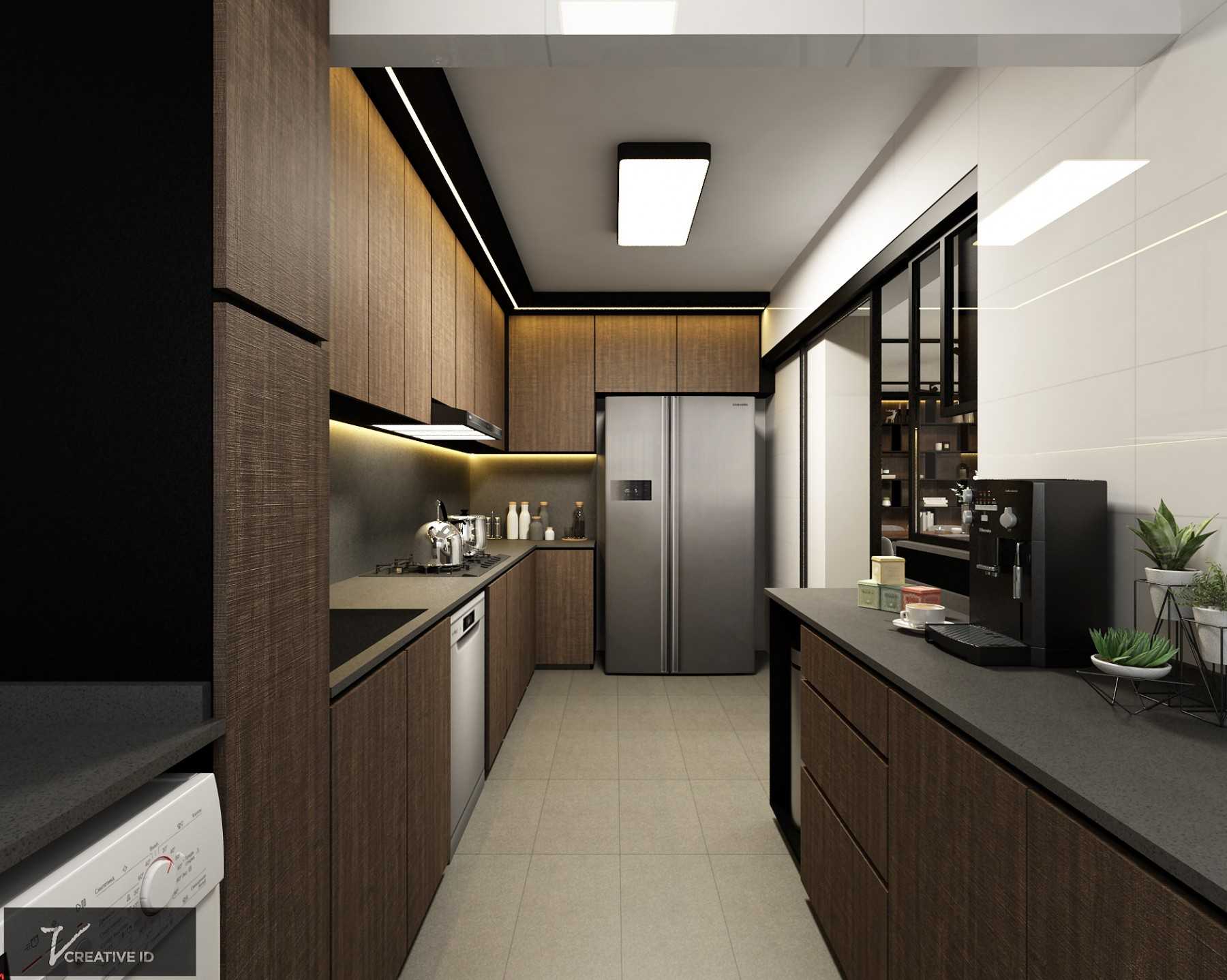 Industrial Kitchen with Mosaic and Breakfast Counter