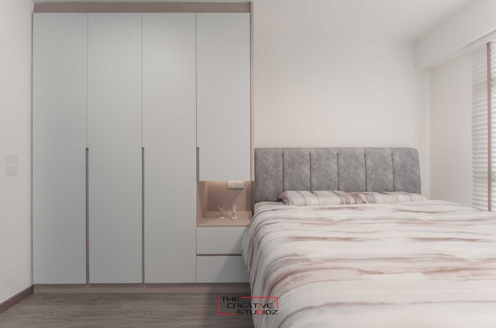 Scandinavian Bedroom with Vinyl Flooring and Wardrobe