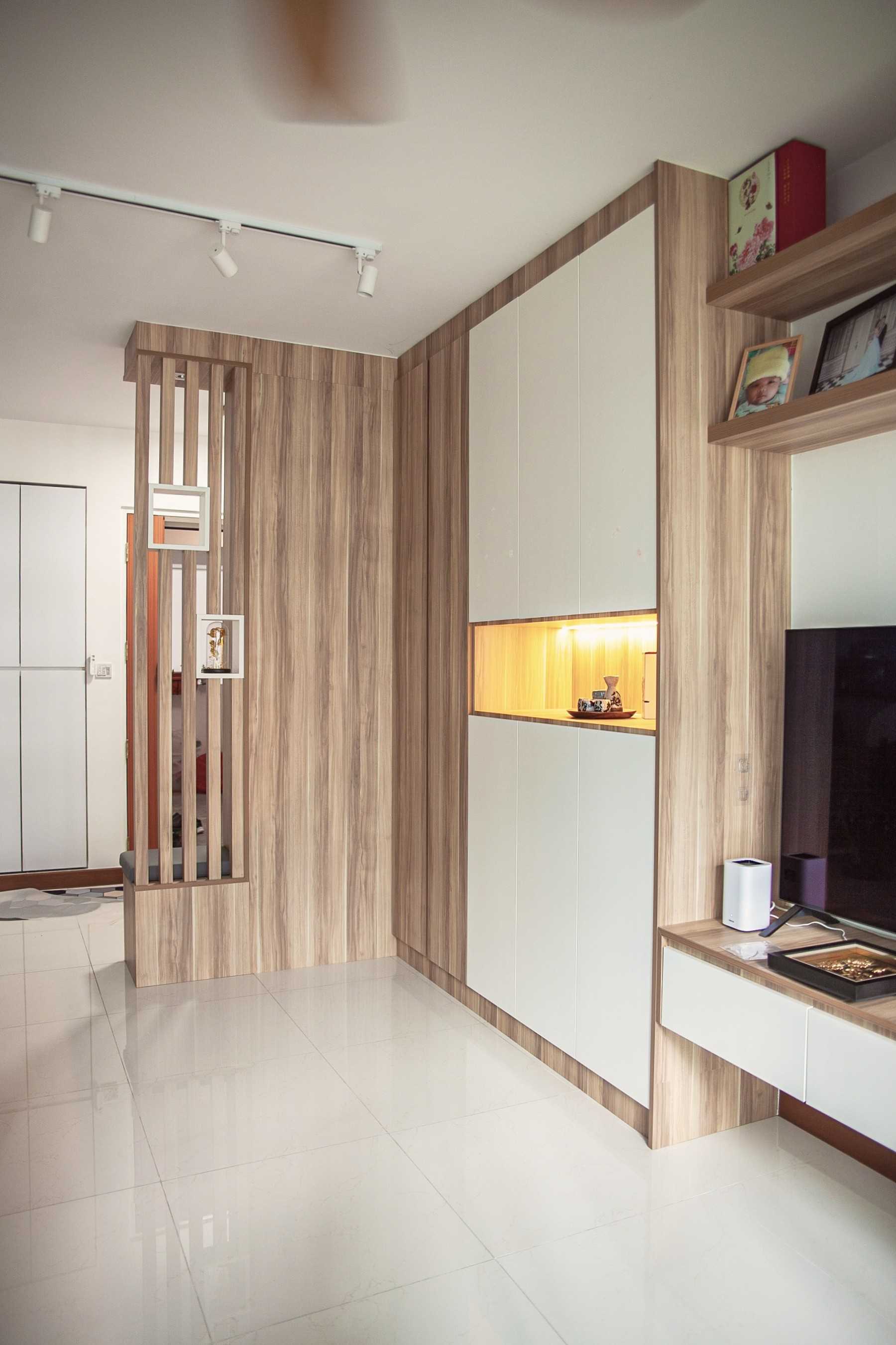Scandinavian Living Room with TV and Display Cabinets
