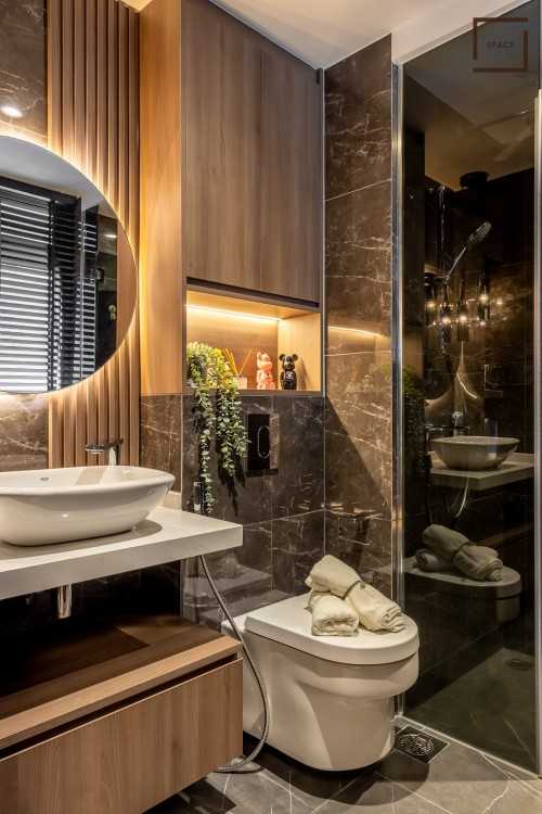 Contemporary Bathroom at 3 Bedroom Condo @ Riverbank