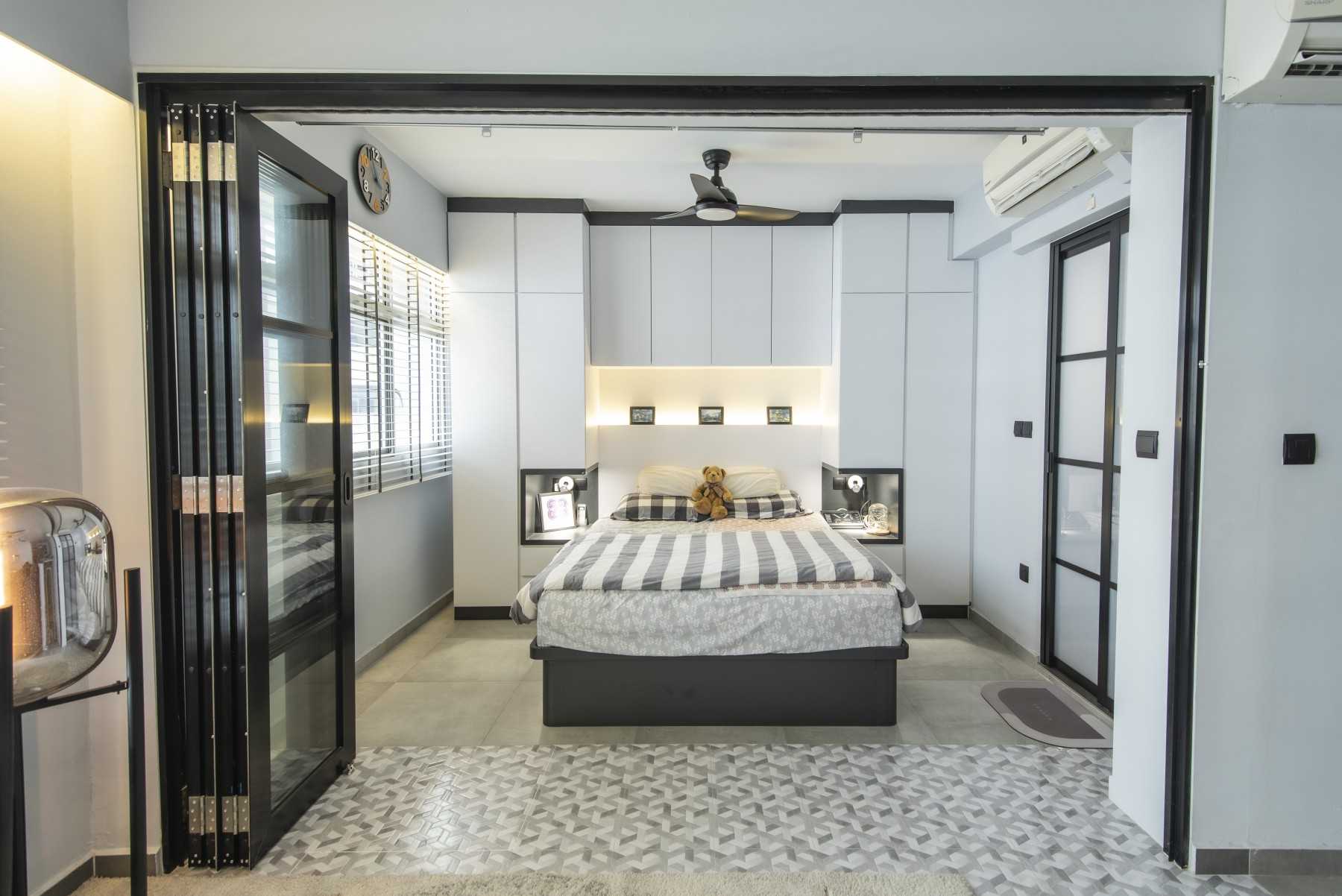 Modern Bedroom with Wardrobe and Built-in Bed