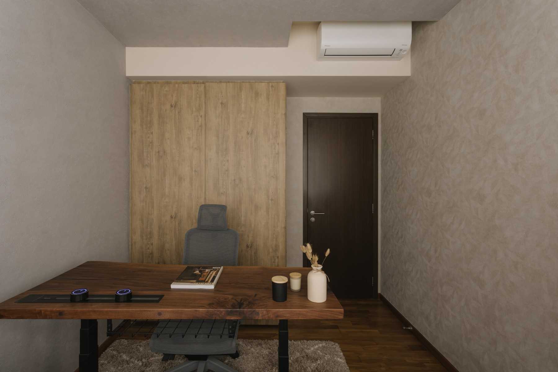 Minimalist Bedroom with Wardrobe and Carpet