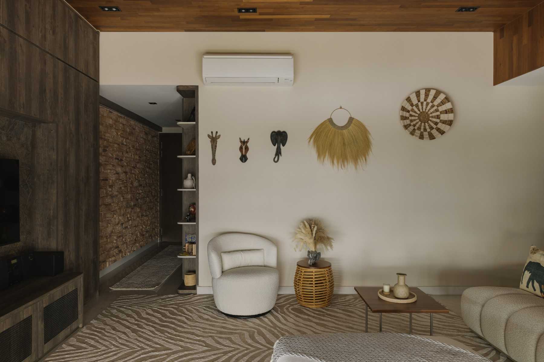 Minimalist Living Room with TV Console and Feature Wall