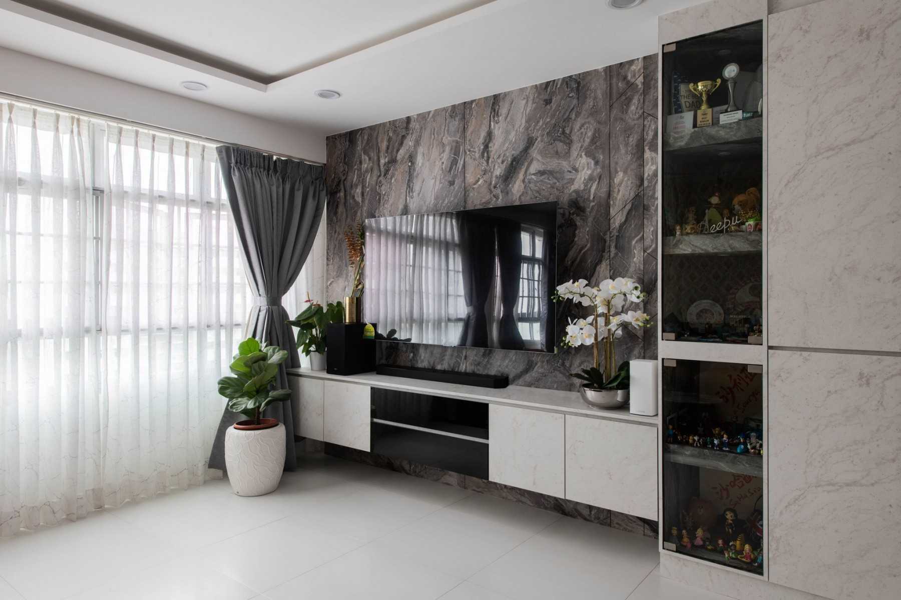 Modern Living Room with TV Console and TV