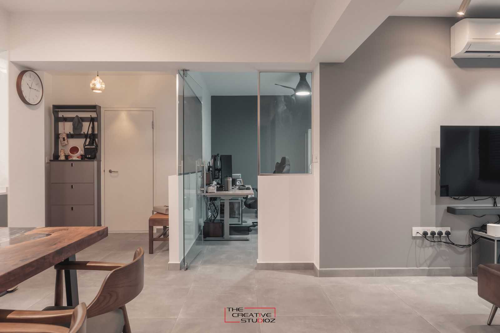 Modern Home Office with Desk and Desk Chairs