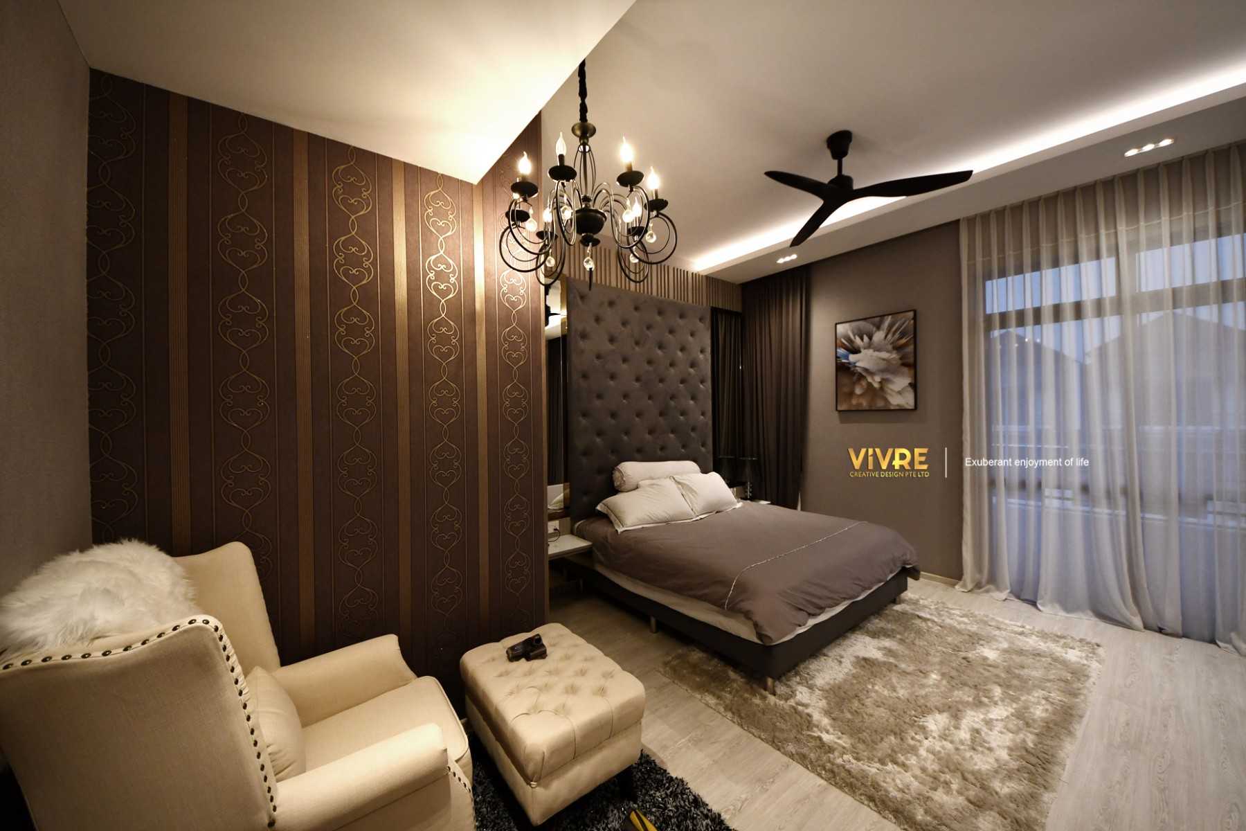 Modern Bedroom with Ceiling Light and Closet