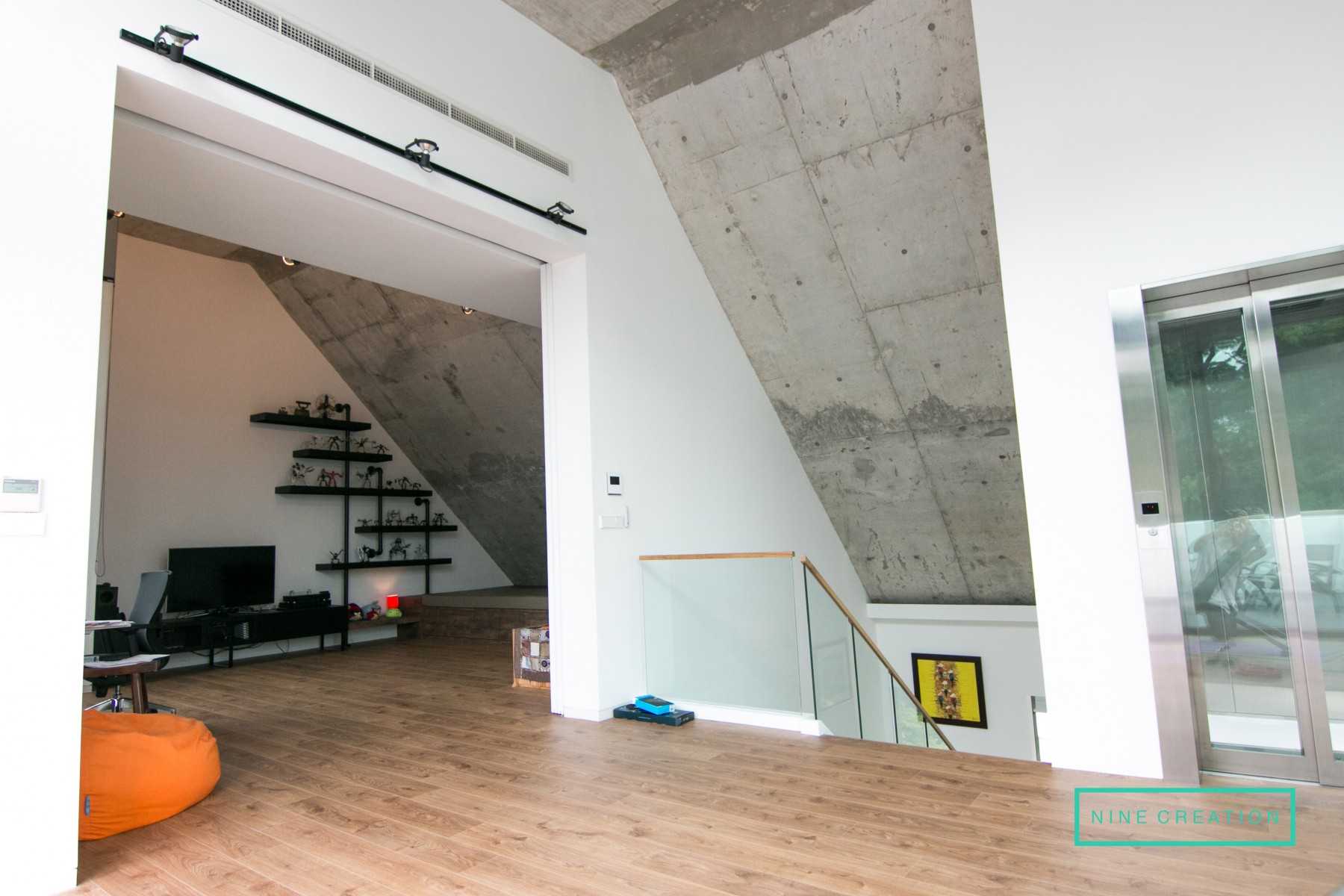 Contemporary Bedroom with Parquet Floor and Wood Flooring