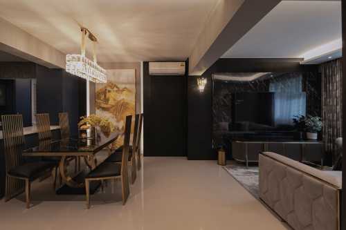 Modern Living Room at 4 Room HDB @ Ubi