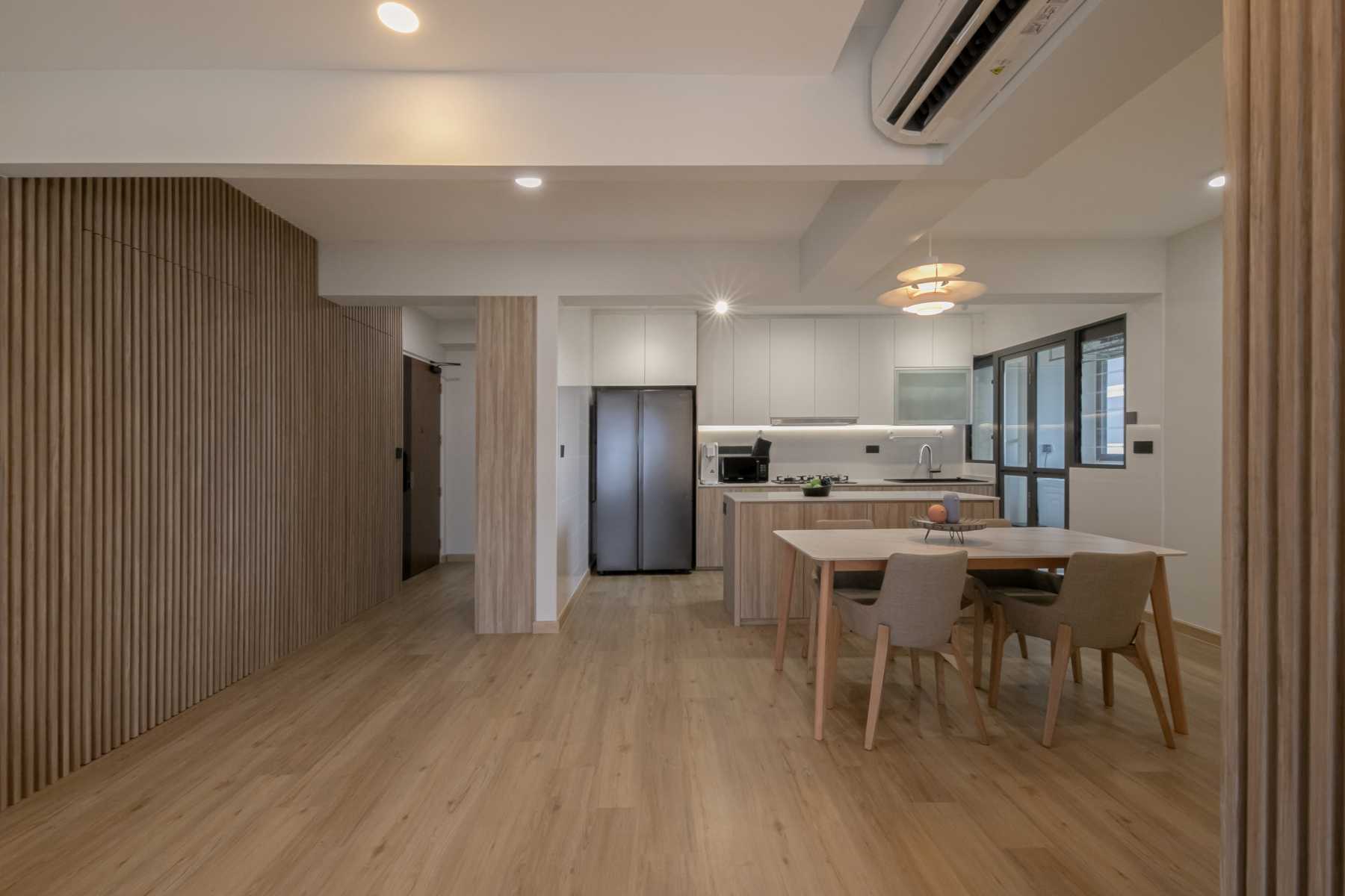 Minimalist Dining Room with Drop Ceiling and Ceiling Light