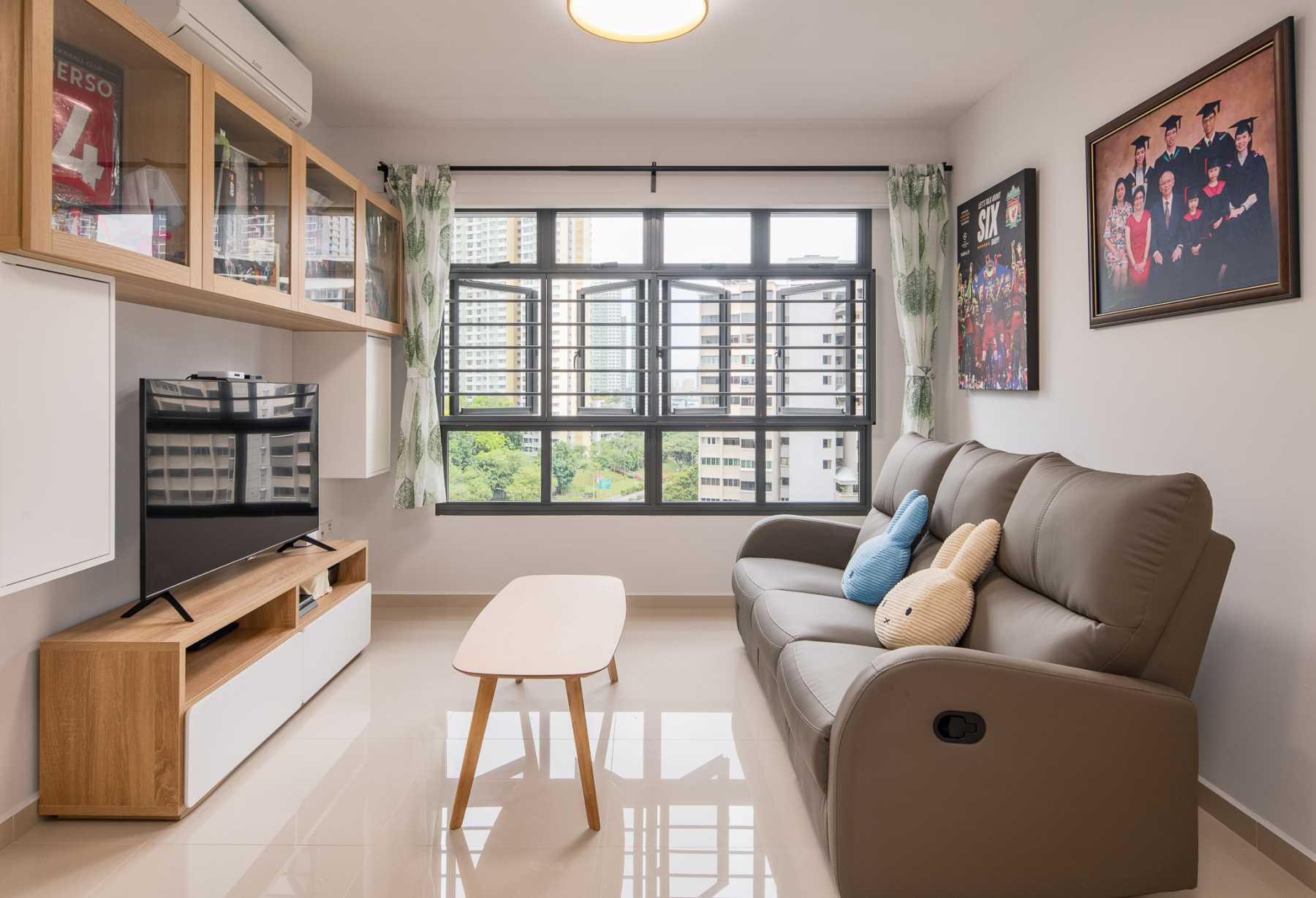 Minimalist Living Room with TV Console and Sofa
