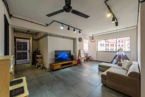 Industrial Living Room at 451 Sin Ming