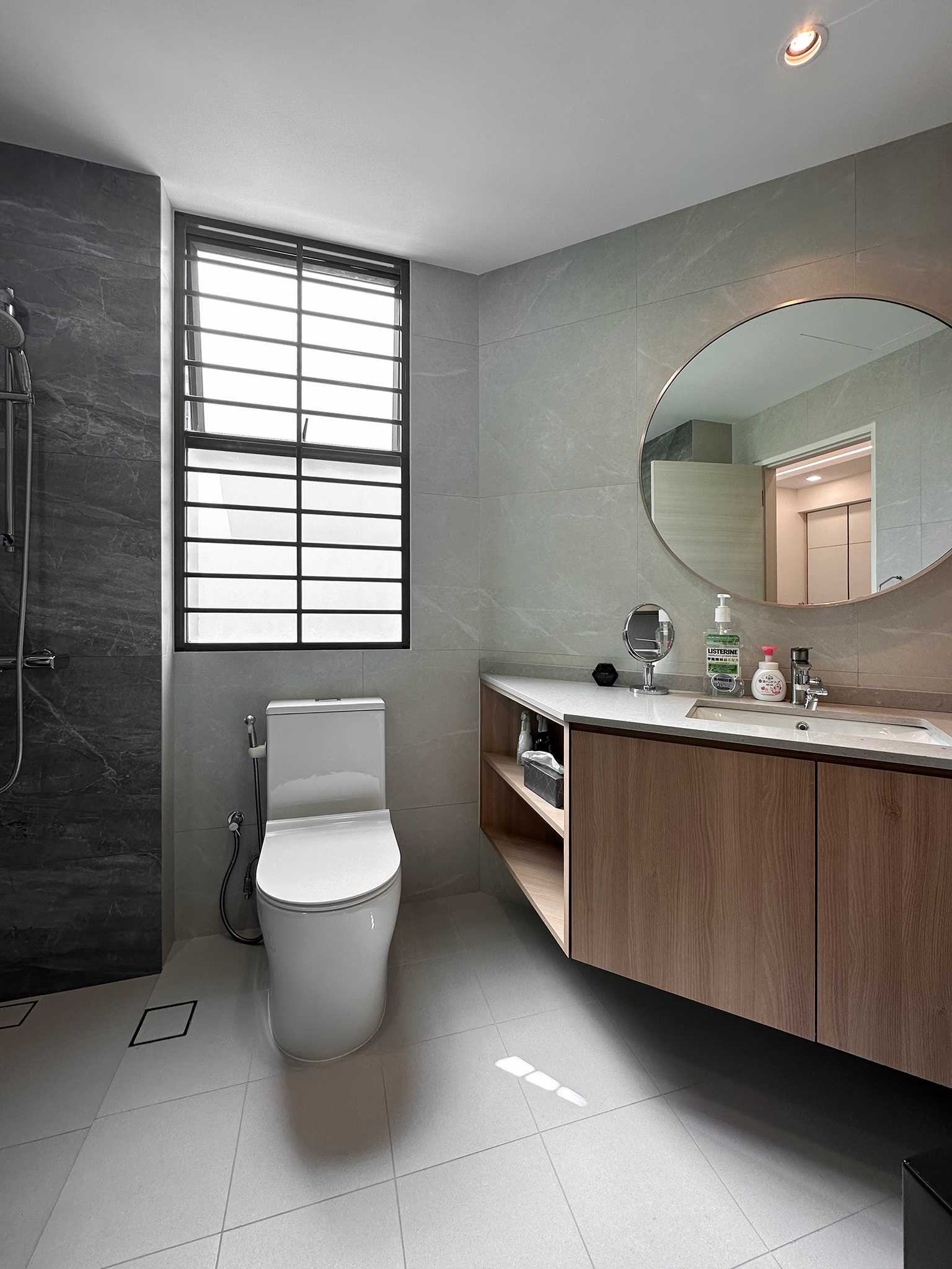 Scandinavian Bathroom with Bathroom Storage and Bathroom Sinks