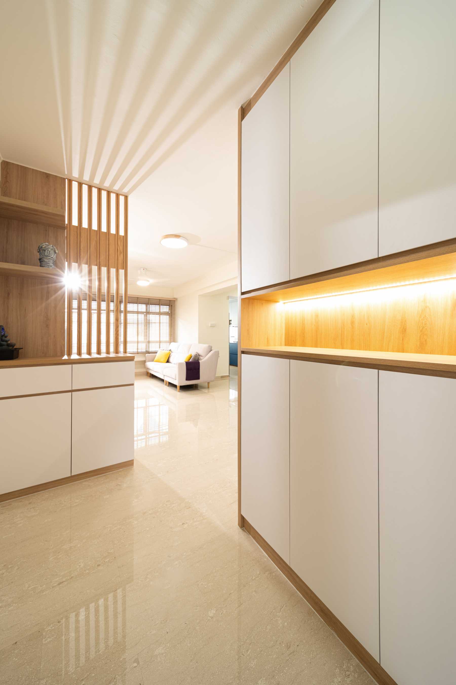 Modern Entryway with Shoe Rack and Small Storage