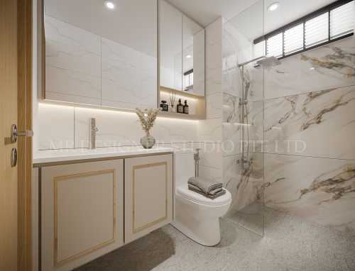 Contemporary Bathroom at 81 tampines ave 1
