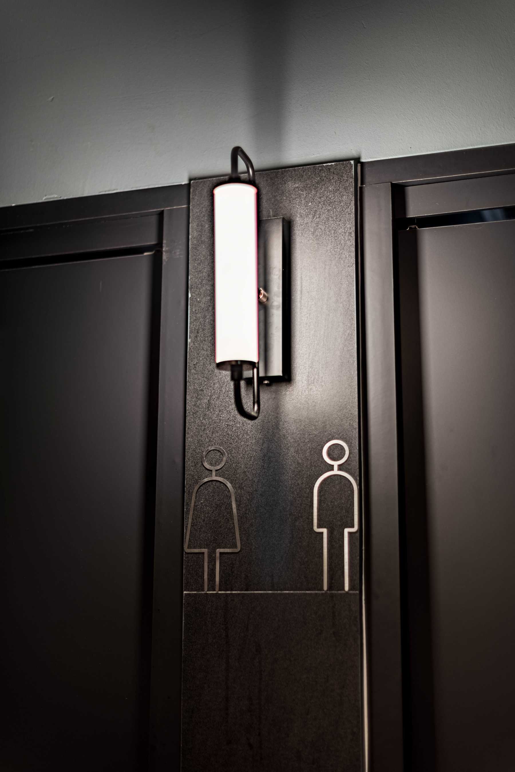 Modern Bathroom with Lighting and Doors