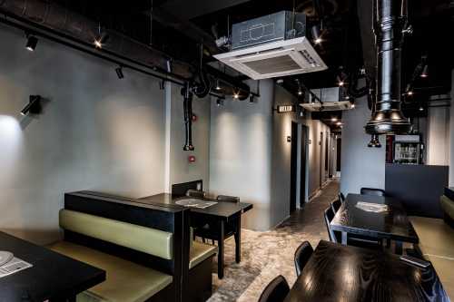 Modern Dining Room at Korean BBQ Restaurant