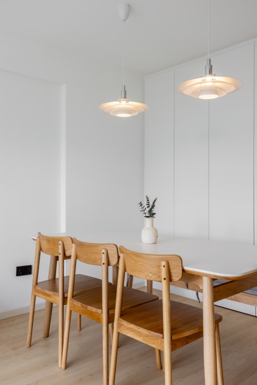 Minimalist Dining Room at 1A Cantonment