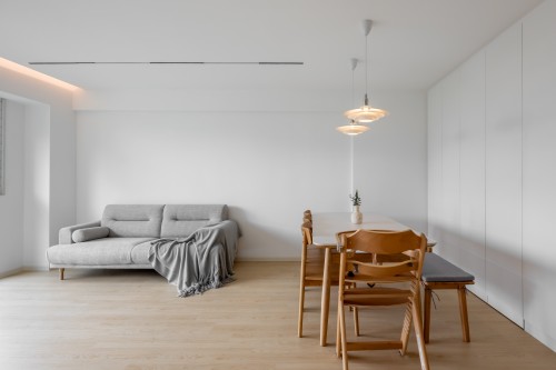 Minimalist Living Room at 1A Cantonment