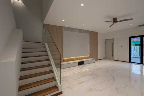 Minimalist Living Room at Resale Landed @ Sembawang Hill Estate