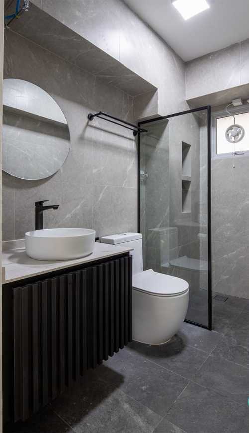 Minimalist Bathroom at Punggol Field Road