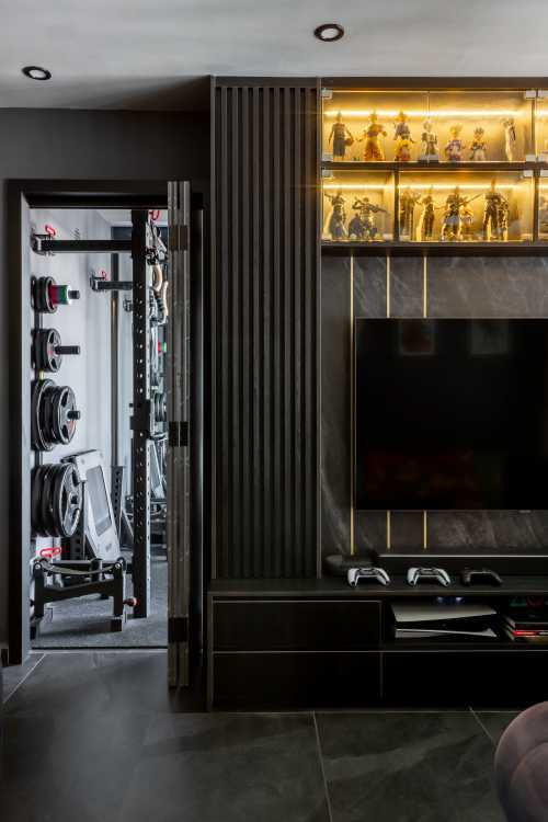 Contemporary Home Gym at Resale 3 Room DBSS @ Clementi