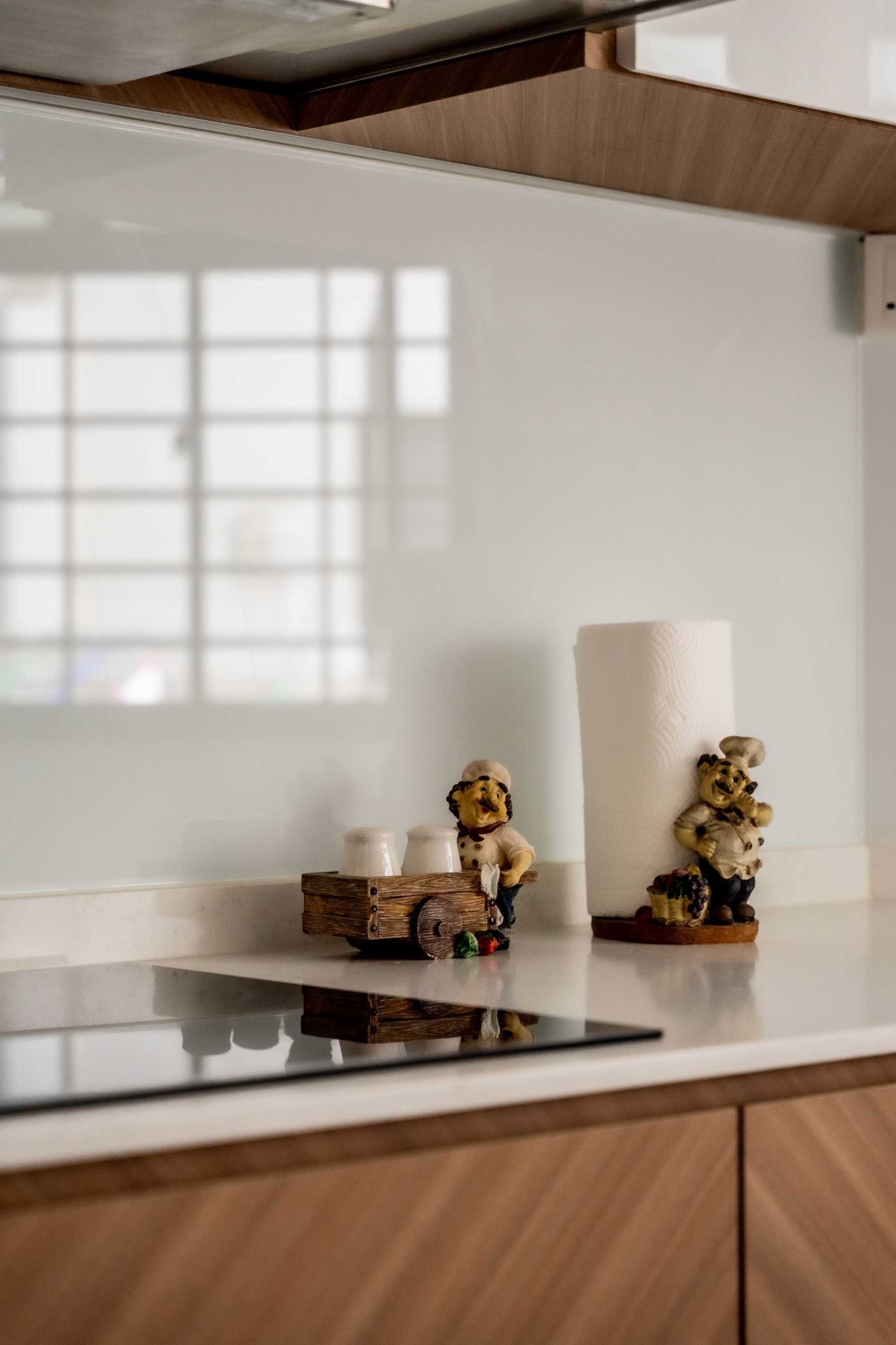 Scandinavian Kitchen with Countertop and Homogeneous Tiles