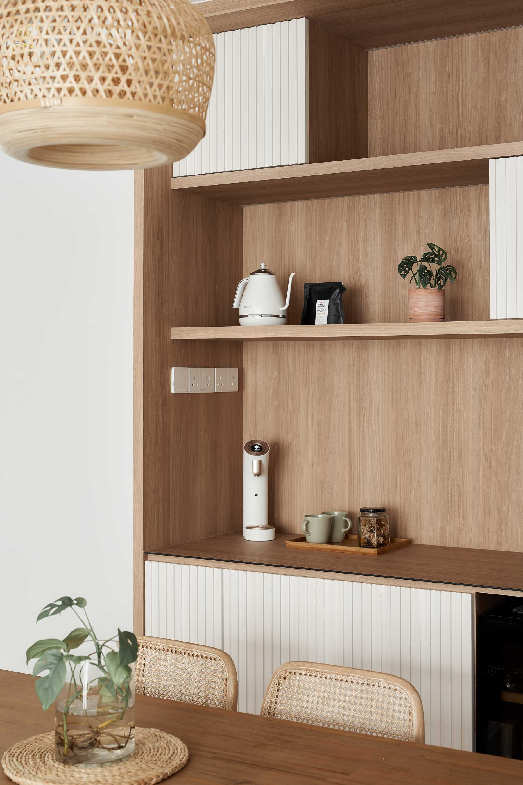 Modern Dining Room with Drop Light and Cove Lighting
