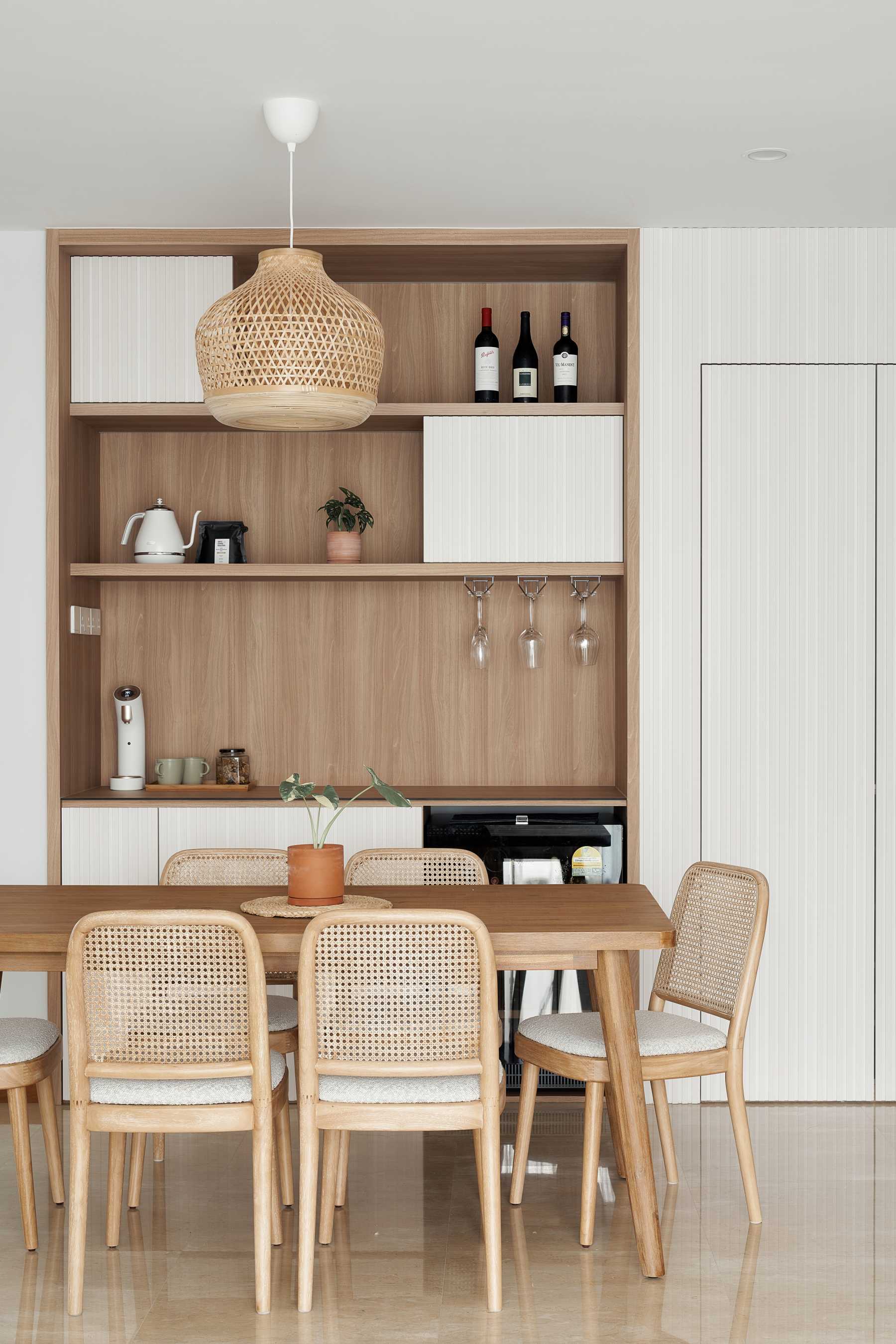 Modern Dining Room with Drop Light and Cove Lighting