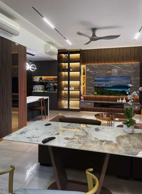 Contemporary Living Room at The Lake Grande