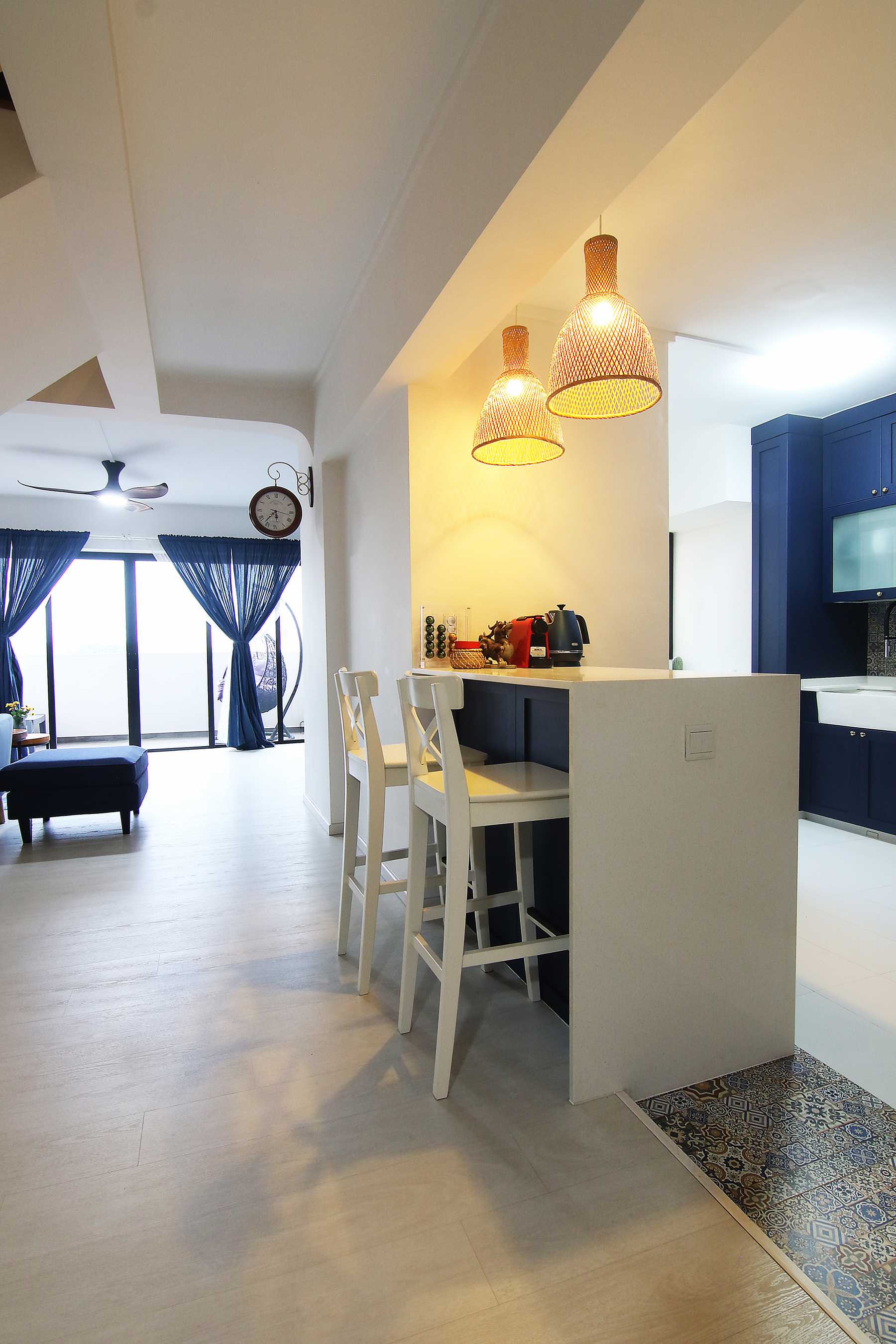 Scandinavian Kitchen with Countertop and Kitchen Island