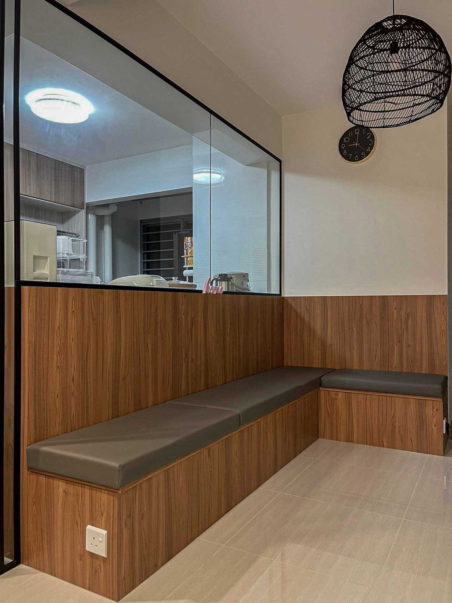 Modern Dining Room with Drop Light and Dining Chairs