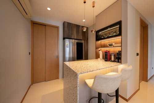Contemporary Kitchen at 4 Bedroom Condo @ The Waterline