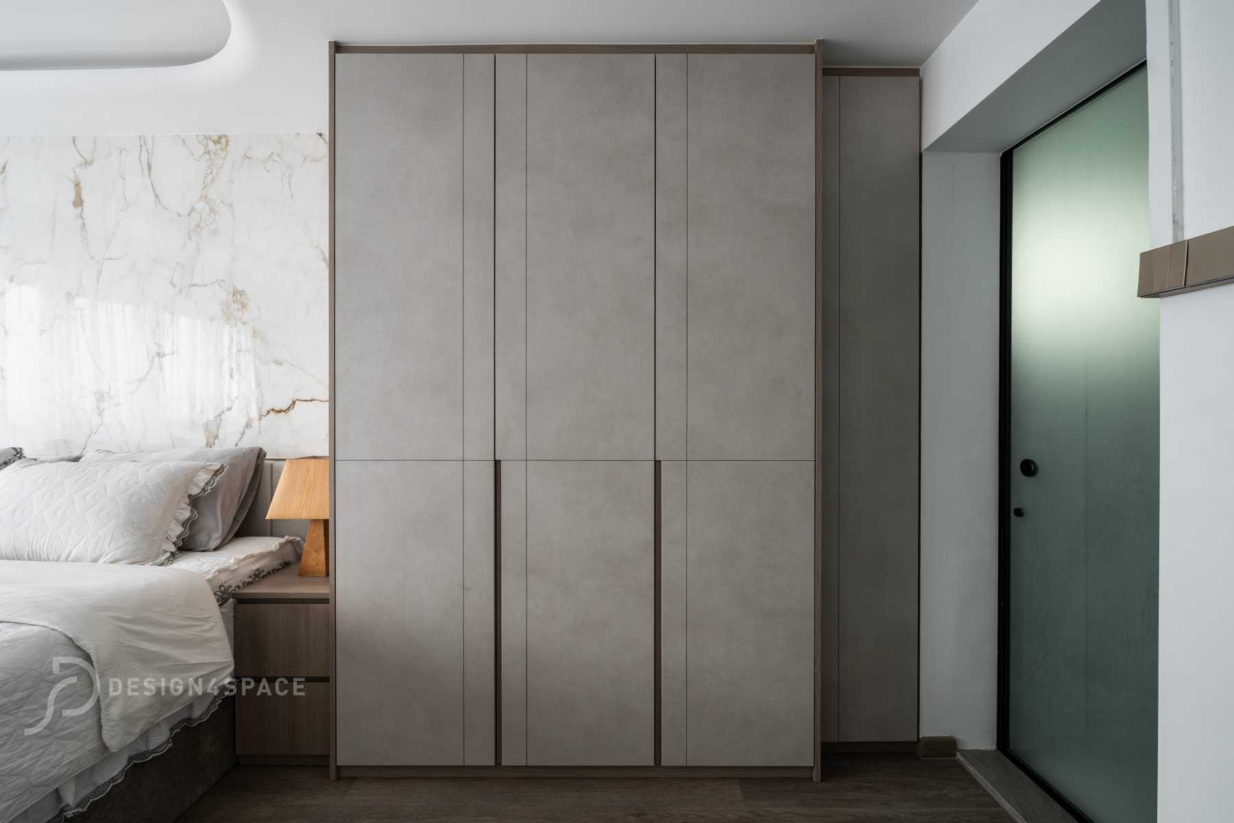 Modern Bedroom with Drop Ceiling and Downlights
