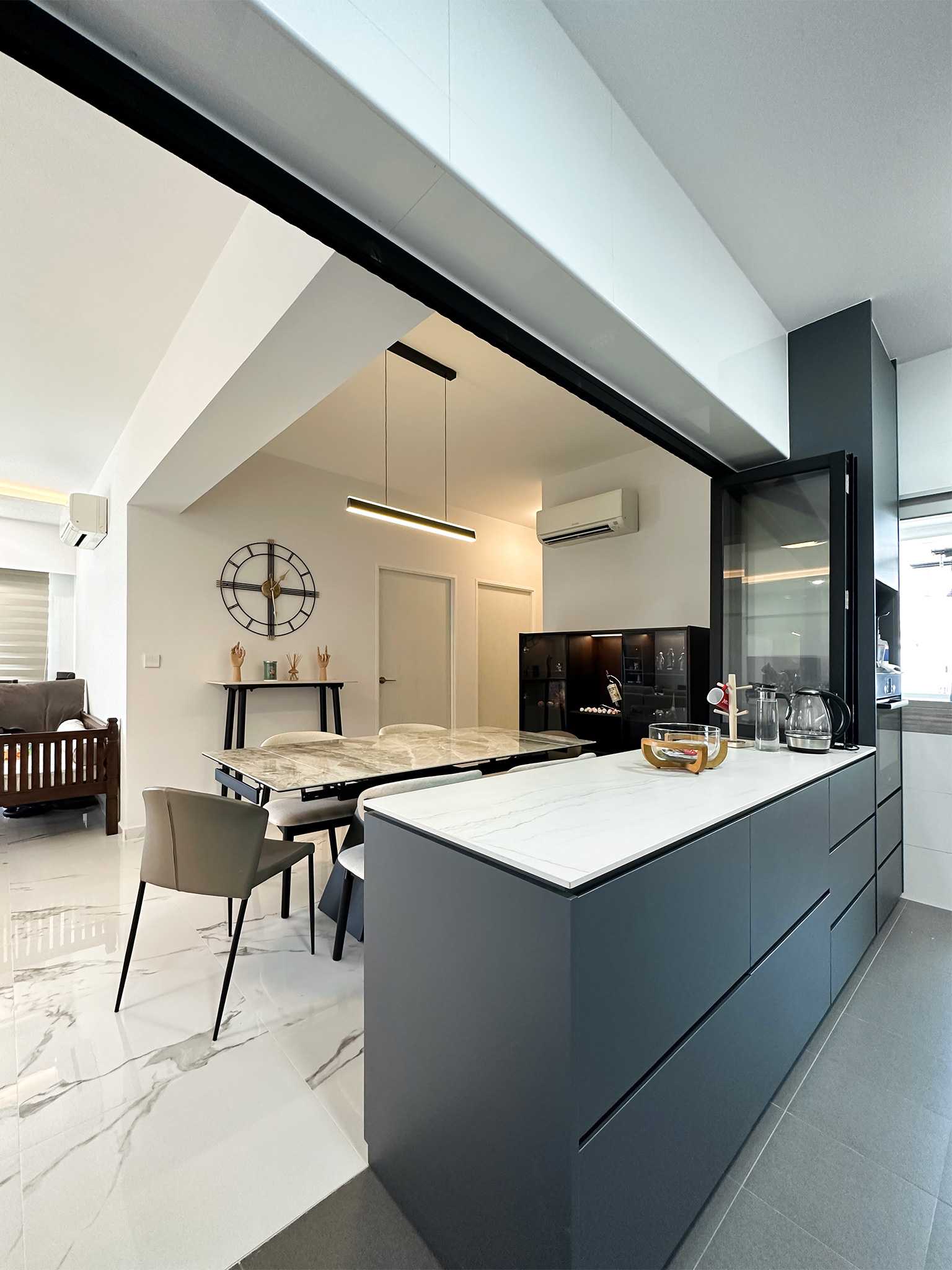 Scandinavian Kitchen with Kitchen Window and Kitchen Island