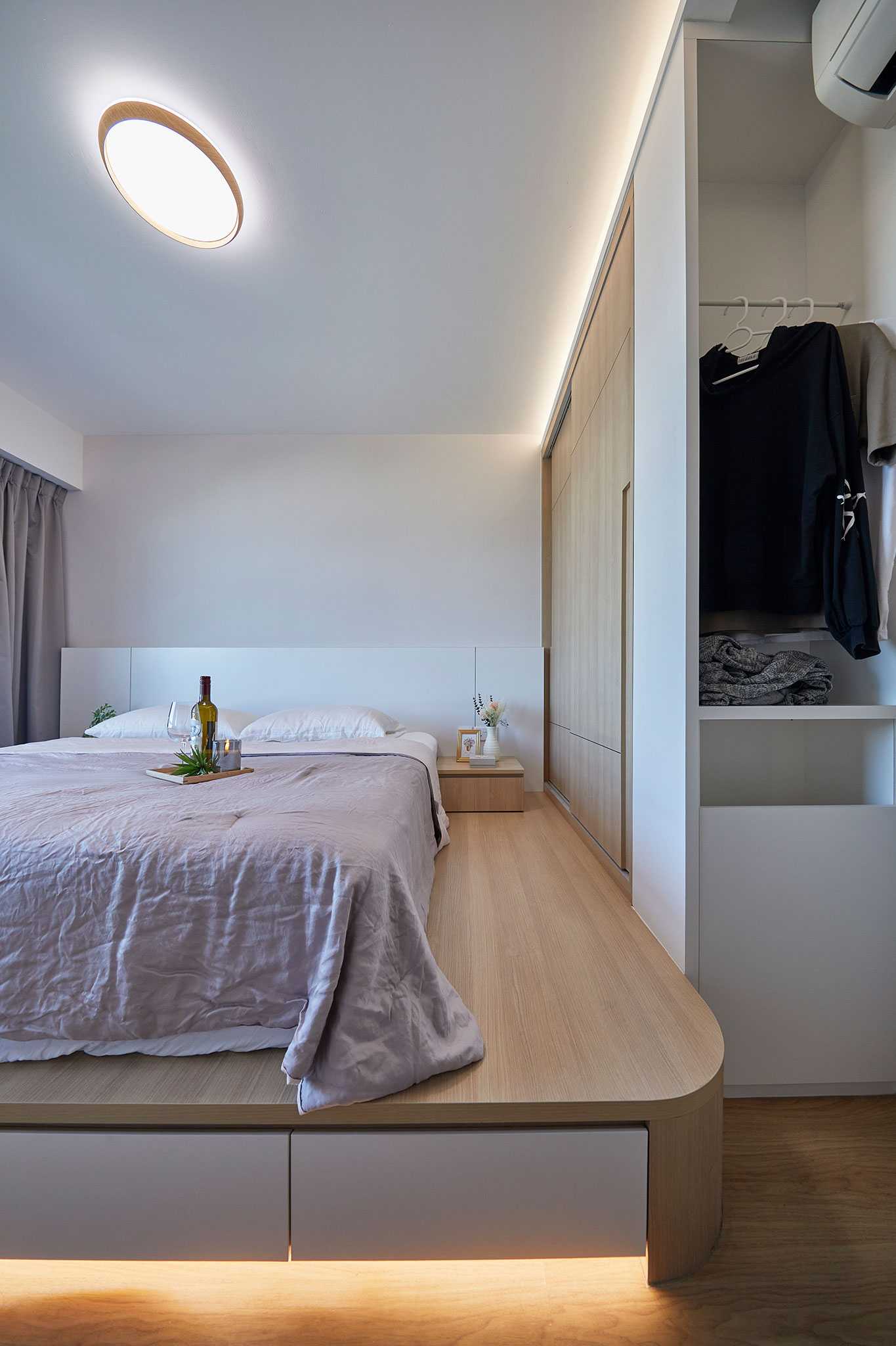 Scandinavian Bedroom with Wardrobe and Sliding Wardrobe
