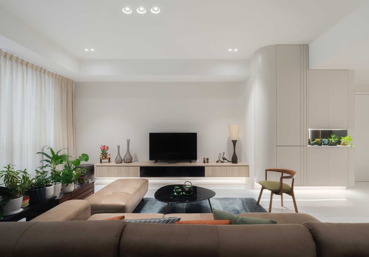 Contemporary Living Room with Sofa and TV