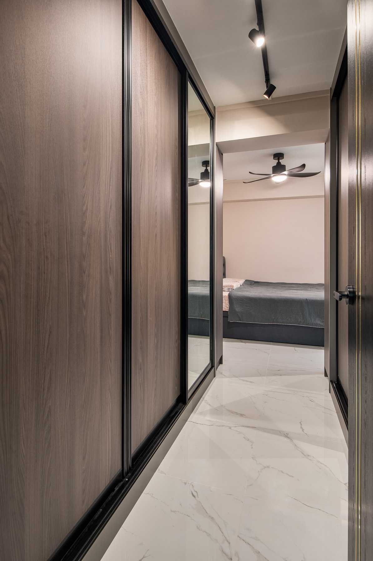 Scandinavian Bedroom with Wardrobe and Sliding Wardrobe
